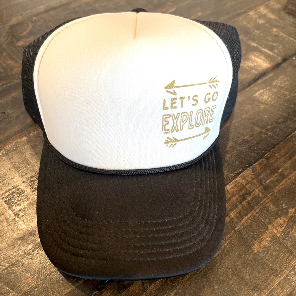 Custom “Let’s go explore” trucker hat